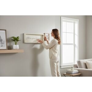 Sixtrees Wall Art Home Decor OS White Good Follow Your Dreams Shadow Box WB2051